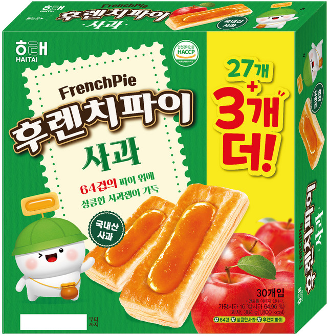 해태제과 후렌치파이 사과, 384g, 1개