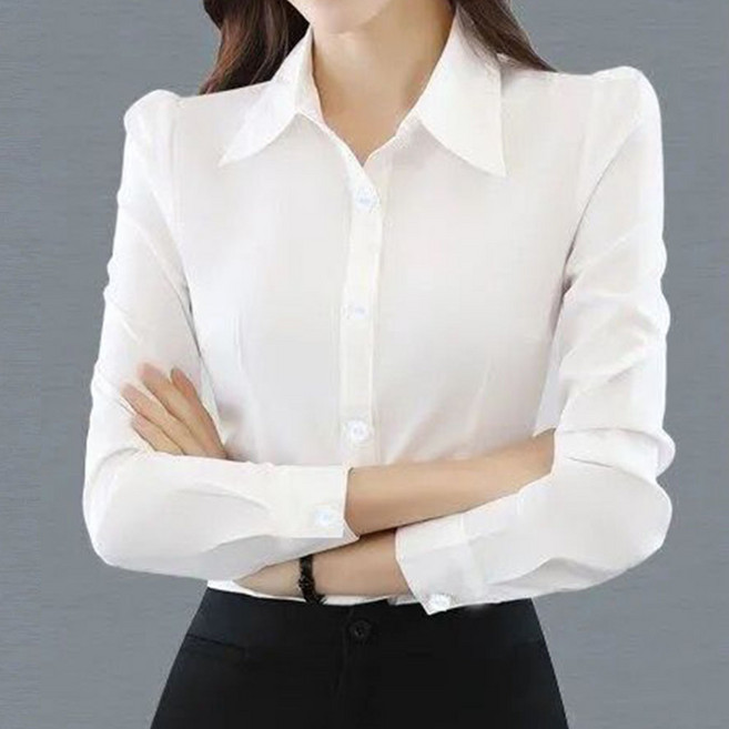 엘쏘 여성용 빅사이즈 베이직 긴팔 셔츠