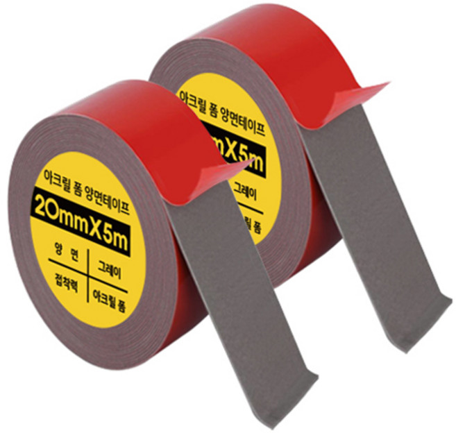 다다 강력 아크릴 폼 양면테이프 그레이 20mm x 5m, 2개