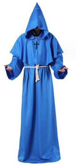 오프리 남녀공용 중세 마법사 사제 코스튬 세트