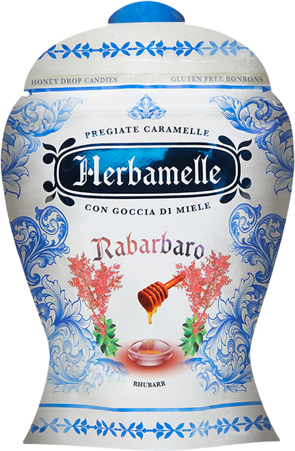 에르바멜레 허니드롭 루바브 캔디, 100g, 1개