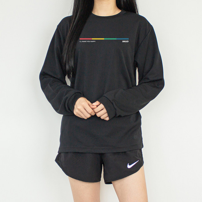 험블스튜디오 남녀공용 레인보우 프린팅 기능성 스포츠 긴팔 티셔츠 IMUD_30