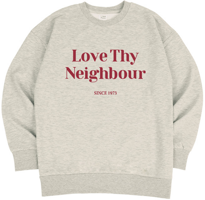 에어플레인 남녀공용 러브다이 스탠다드 맨투맨