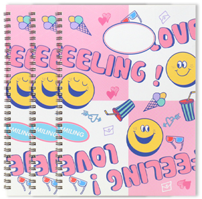 비키즈 초등 스마일 4분할 수학노트, 핑크화이트, 3개