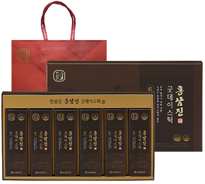 한삼인 홍삼진 굿데이스틱 60p + 쇼핑백, 600ml, 1개