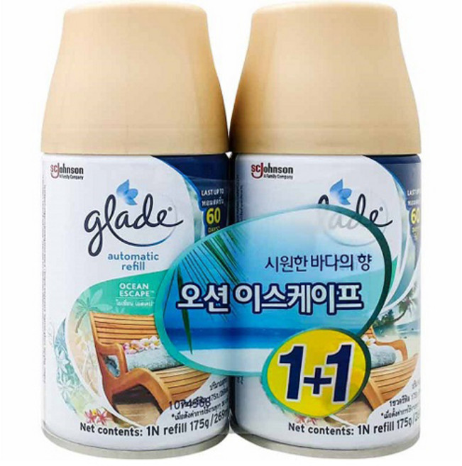 그레이드 자동분사 방향제 오션 이스케이프 리필, 269ml, 2개