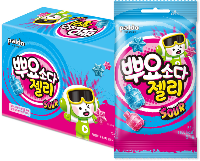 뿌요 소다 젤리 사우어, 52g, 12개