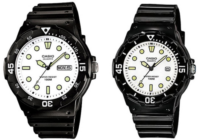 카시오 남녀공 10기압 방수 우레탄 커플시계 MRW-200H-7E + LRW-200H-7E1V 세트