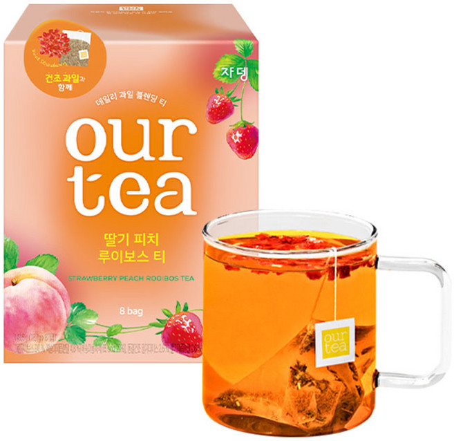 아워티 쟈뎅 딸기 피치 루이보스 티, 18.7g, 8개입, 1개