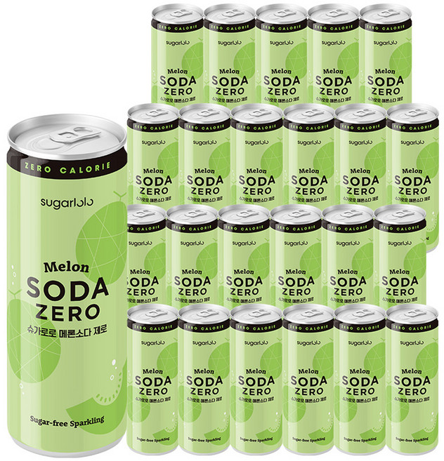 슈가로로 메론소다 제로 탄산음료, 250ml, 24개