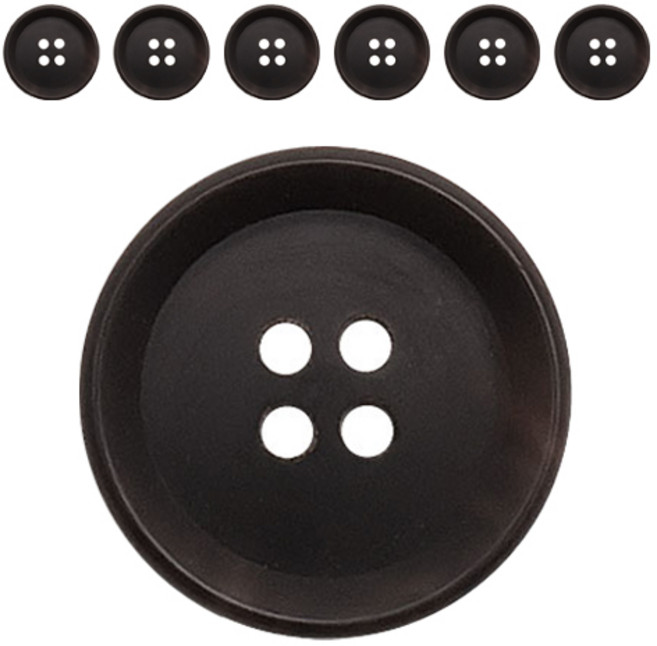 동대문단추왕 리얼소뿔 단추 18mm JWS 07, 7개, 블랙