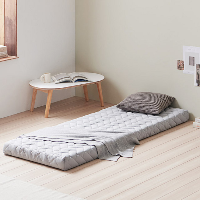 헤이몰리 드림핑 9존 바닥 수면 토퍼 매트리스, 라이트그레이, 8cm