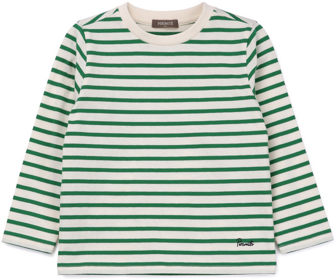 페리미츠 남아용 그린싱글스트라이프 티셔츠 P2415T113