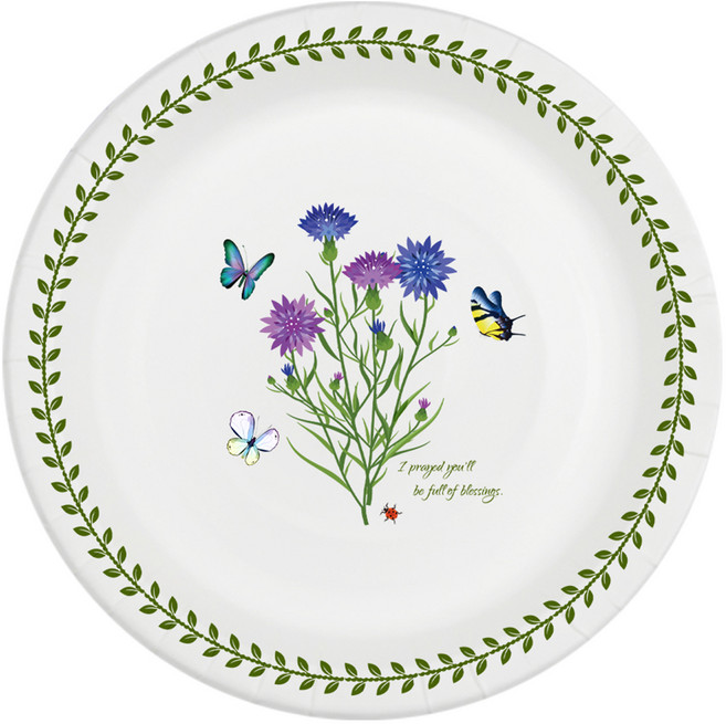 무상표 플라워 종이접시 18 x 18 cm, 15개입, 1개