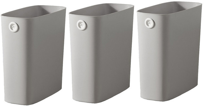 모나코올리브 분리봉투 쏙 고정 휴지통 스퀘어슬림 3p, 그레이