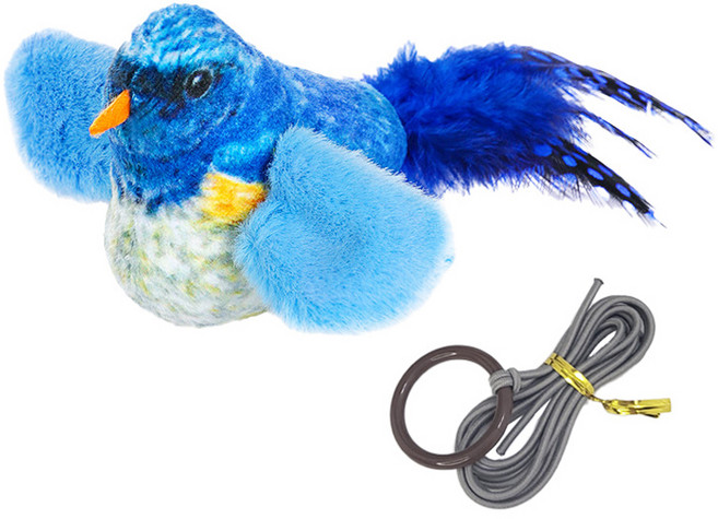 티티펫 고양이 소리나는 새 장난감, 파랑새, 1개