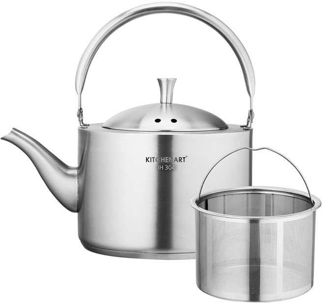 키친아트 뉴올가 스텐 304 IH 차망 주전자, 3L, 실버, 1개