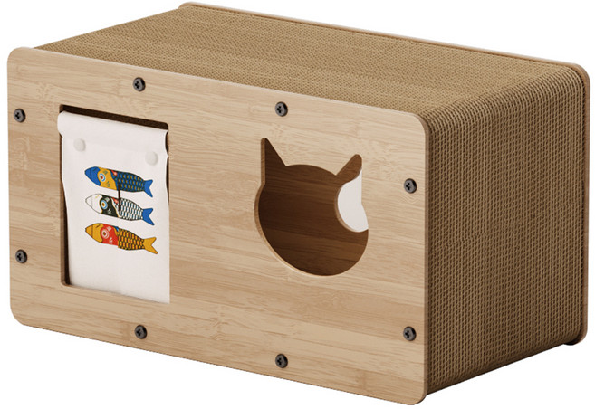 루어캣 고양이 마호가니 숨숨집 스시 스크레쳐, 네츄럴우드, 1개