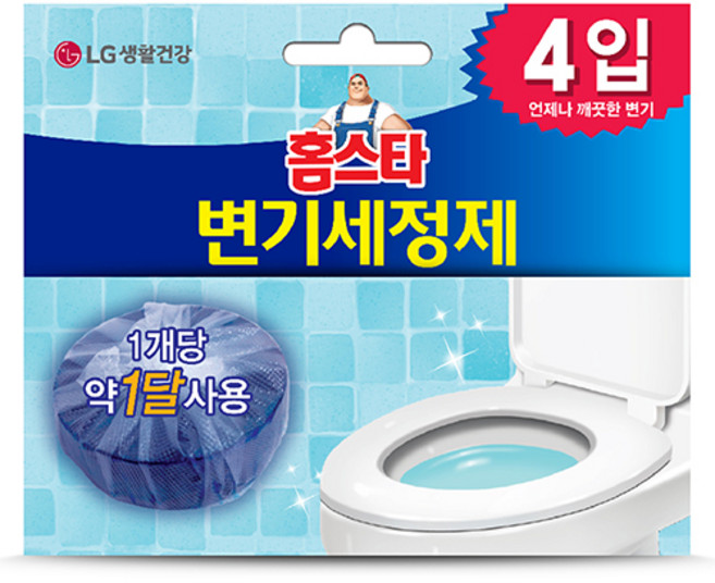 홈스타 변기 세정제 고체형 4개입, 160g, 1개