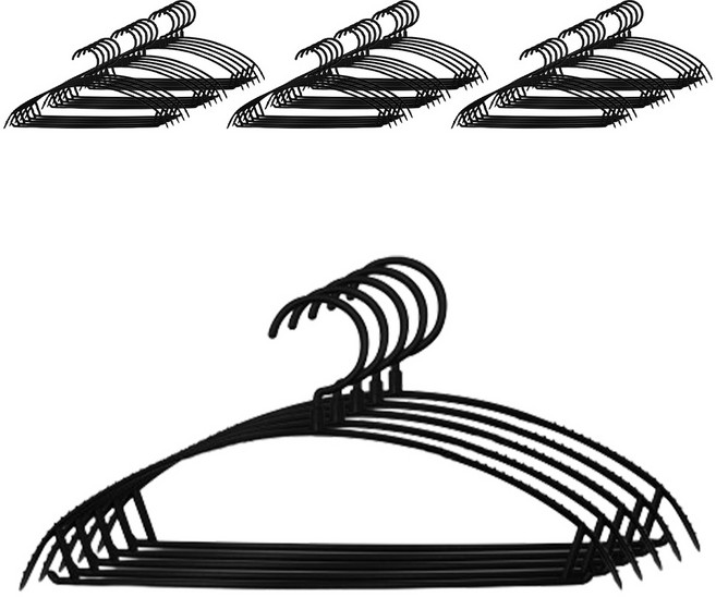 데코즈인 어깨뿔 방지 옷걸이, 블랙, 50개