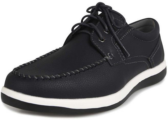 SHOOPEN 男士輕量縫線皮革帆船鞋 HPMR9EA301