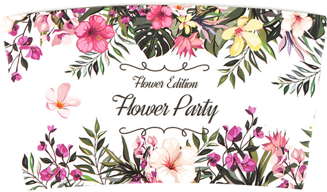 꽃무늬 컵홀더 그린, 100개입, 1개