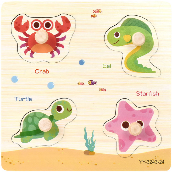 오즈토이 판 꼭지퍼즐 바다생물 C, 1개, 4피스