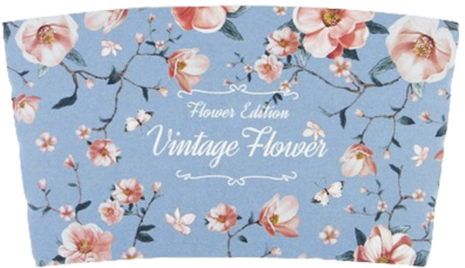 꽃무늬 종이 컵홀더 10/13 겸용 블루, 100개입, 1개