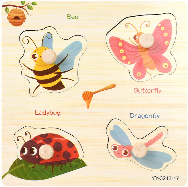 오즈토이 판 꼭지퍼즐 곤충, 1개, 4피스