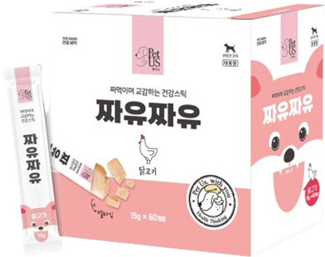펫어스 강아지 짜유짜유 간식 60p, 900g, 1개, 닭고기