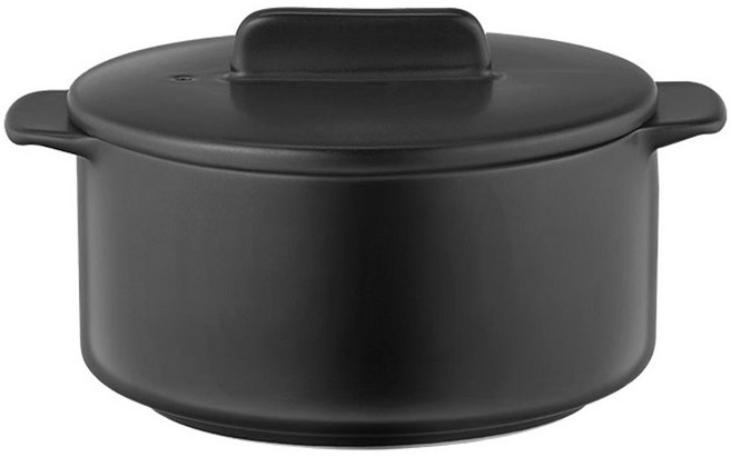 담음공방 이브라 도자기 내열 양수냄비, 18cm, 블랙, 1개