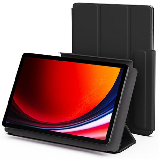 신지모루 마그네틱 폴리오 펜슬 커버 태블릿PC 케이스, 블랙, 1개