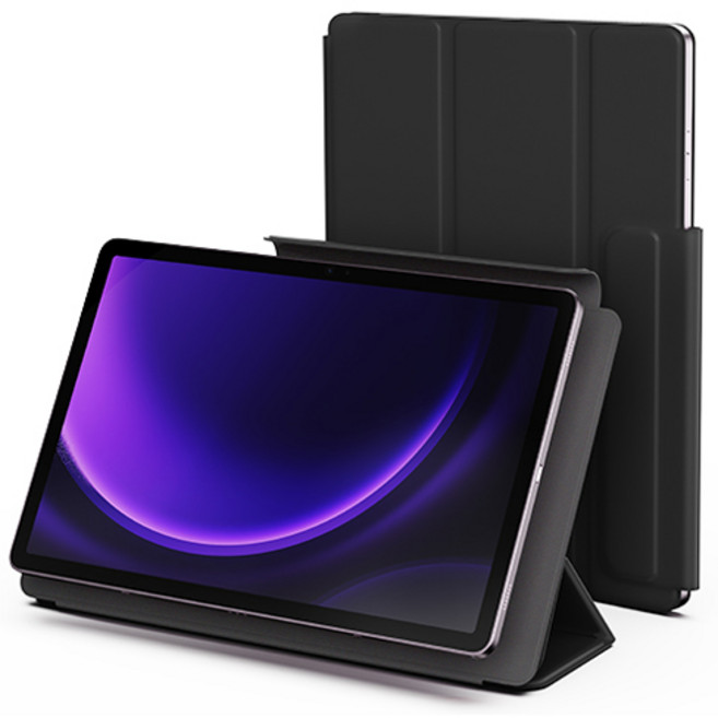 신지모루 마그네틱 폴리오 펜슬 커버 태블릿PC 케이스, 블랙, 1개