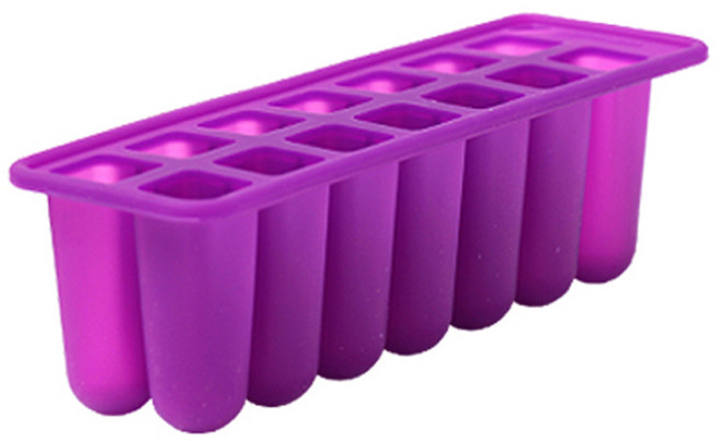 실리만 국내생산 아이스 몰드 사각 14구 투명 보라, 1개