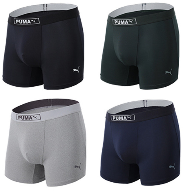 PUMA BODYWEAR 男士新款標誌鬆緊帶亮點平口內褲4件組(100~110)