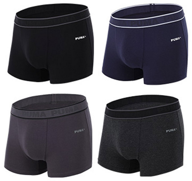 PUMA BODYWEAR 季節性Logo棉質四角內褲4件組