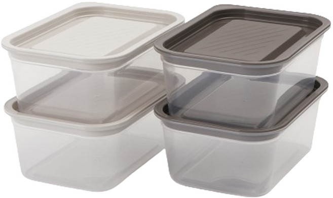 나인웨어 바로밥 전자레인지 용기 820ml x 2종, 아이보리 + 그레이, 2세트