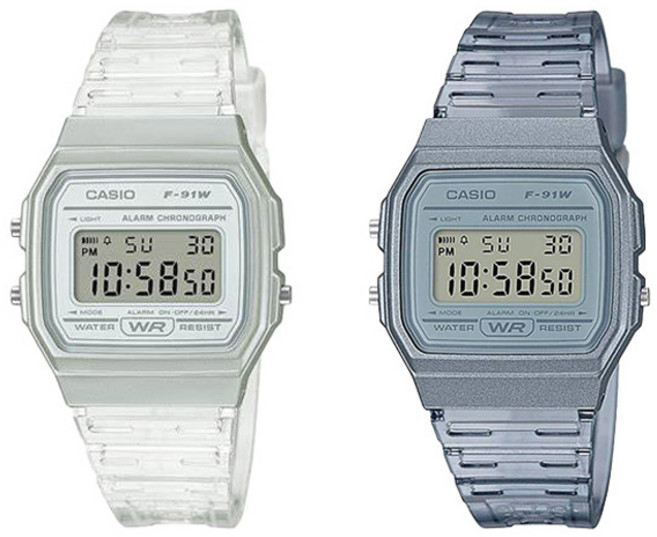 카시오 남녀공용 빈티지 전자 손목시계 2종 세트 F-91WS-7D / F-91WS-8D