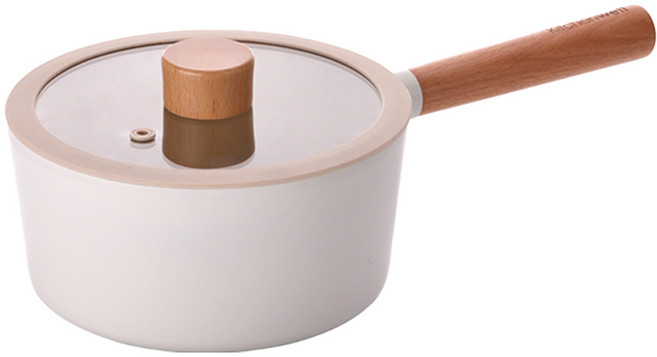 키친웰 인덕션 토리 편수냄비, 18cm, 베이지, 1개