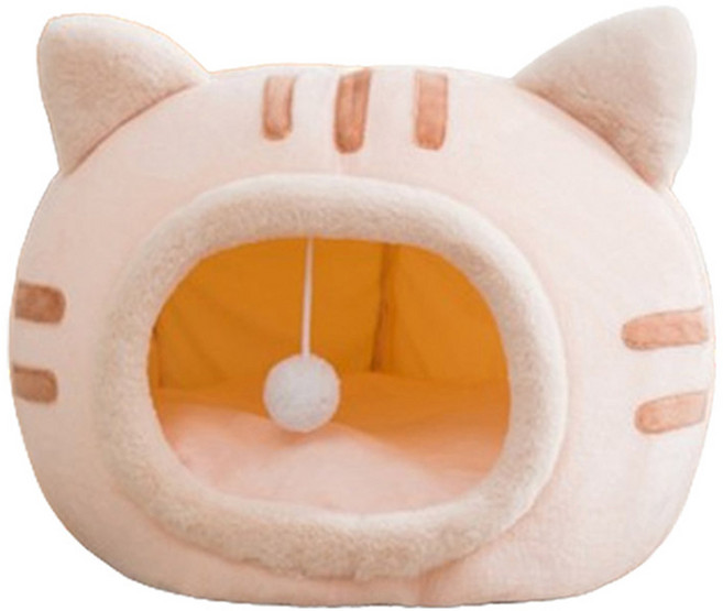 김멍냥 고양이 페이스 숨숨집, 핑크, 1개