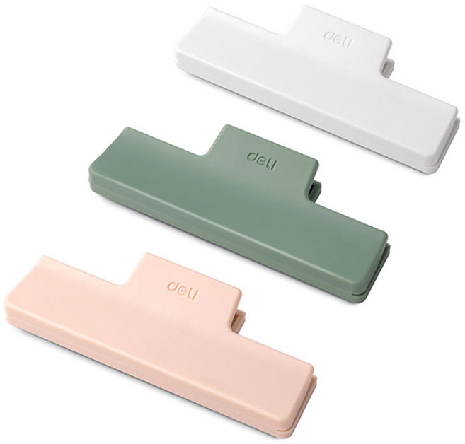 델리 다용도 칼라 집게 3종 세트 TP541, 화이트, 핑크, 그린, 1세트