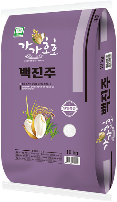 가가호호 백진주 쌀, 상등급, 10kg, 1개