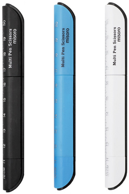 misoro 3000 多功能筆型剪刀 3件組 2217, 黑色 + 藍色 + 白色, 1組