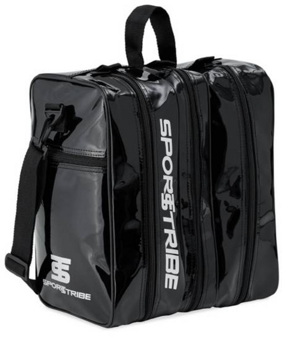 스포츠트라이브 에나멜 3단 슈즈백 STBGESH3G, 블랙, 1개