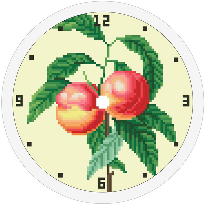 디클레어 3D 보석십자수 벽시계만들기 DIY 세트 23.5cm, 09 복숭아, 1세트