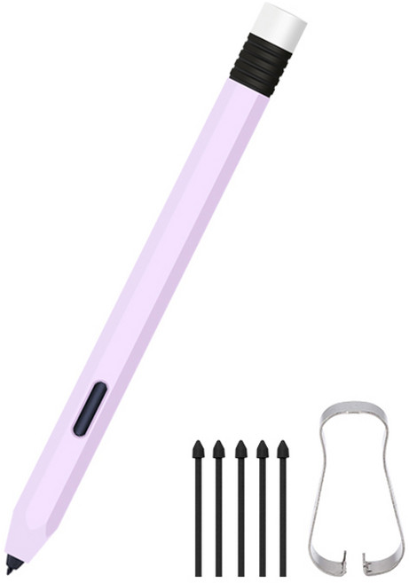 제이로드 갤럭시 탭S9 / S9플러스 / S9울트라 / S9FE 연필 케이스 + 펜촉 5p 세트, 퍼플 + 화이트, 1세트