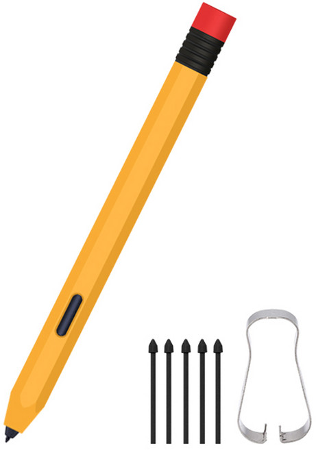 제이로드 갤럭시 탭S9 / S9플러스 / S9울트라 / S9FE 연필 케이스 + 펜촉 5p 세트, 오렌지 + 레드, 1세트