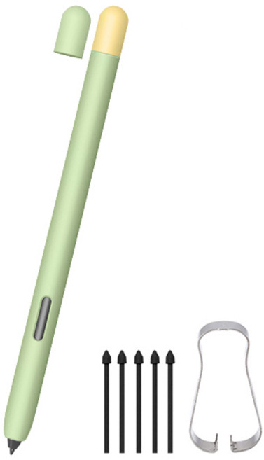 제이로드 갤럭시 탭S9 / S9플러스 / S9울트라 / S9FE 호환 듀오 케이스 + 펜촉 5p 세트, 그린 + 옐로우, 1세트