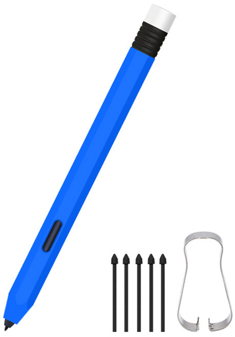 제이로드 갤럭시 탭S9 / S9플러스 / S9울트라 / S9FE 연필 케이스 + 펜촉 5p 세트, 블루 + 화이트, 1세트