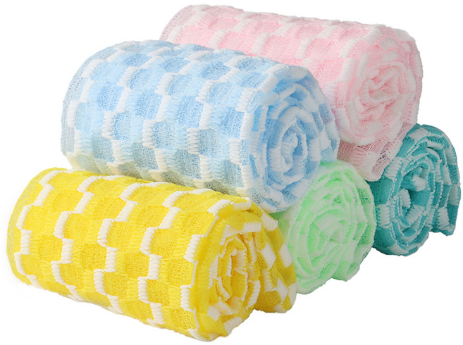 코코스토리 자글자글 샤워타올 5종 세트, 옐로우, 핑크, 터콰이즈, 스카이 블루, 라이트 그린, 1세트